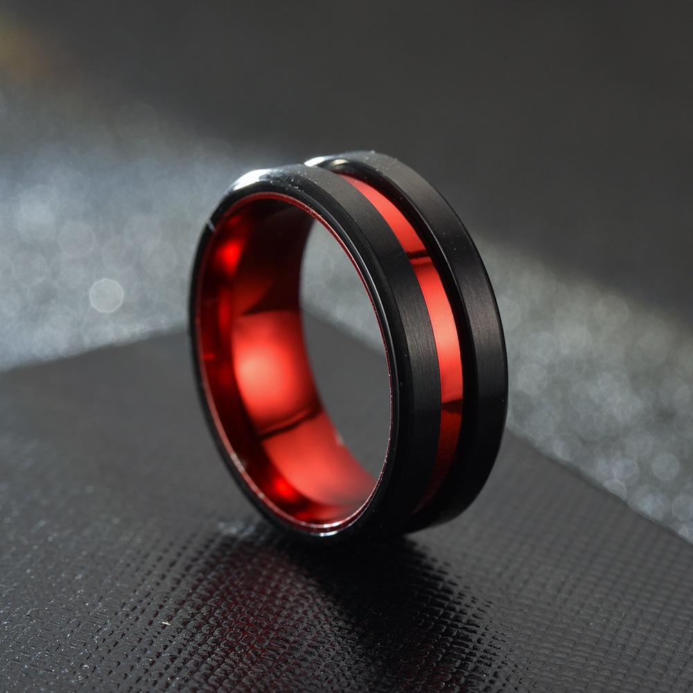 cincin titanium anti karat/cincin pria warna hitam