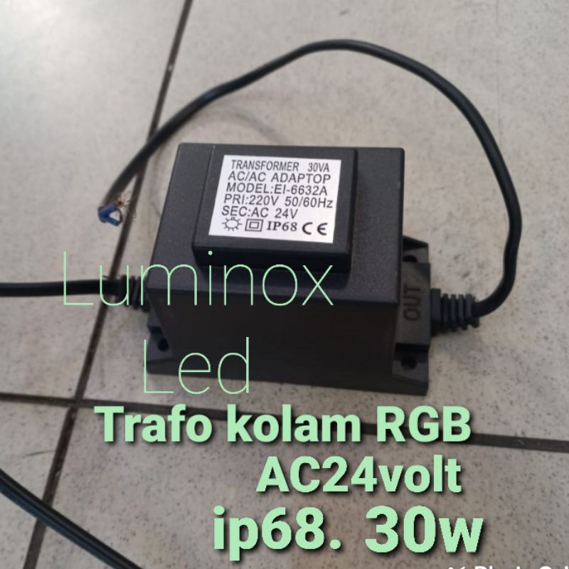 trafo kolam led rgb 24volt 30watt / driver lampu warna warni 30w 30 watt 60w 24v ip68