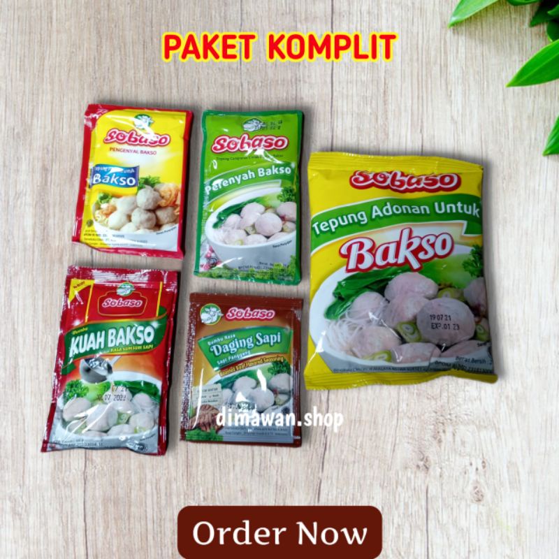 

SOBASO tepung bakso paket komplit bumbu kuah sumsum sapi