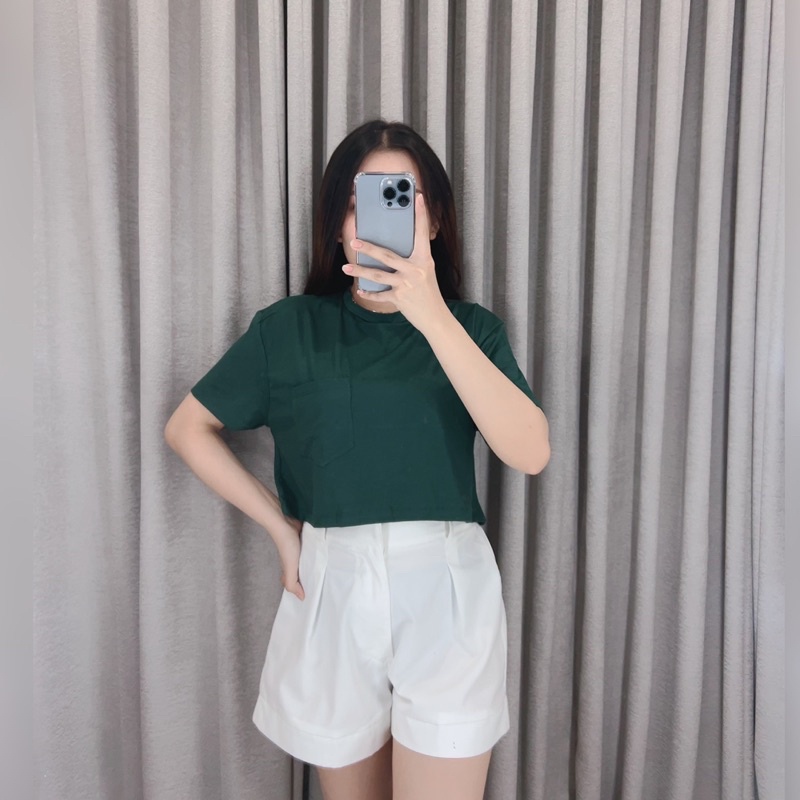 Nora pocket crop / Crop top / Atasan wanita crop