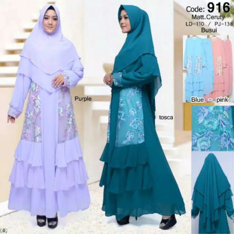 GAMIS SYARI CERUTY MIX TILE BRUKAT BIRDIR