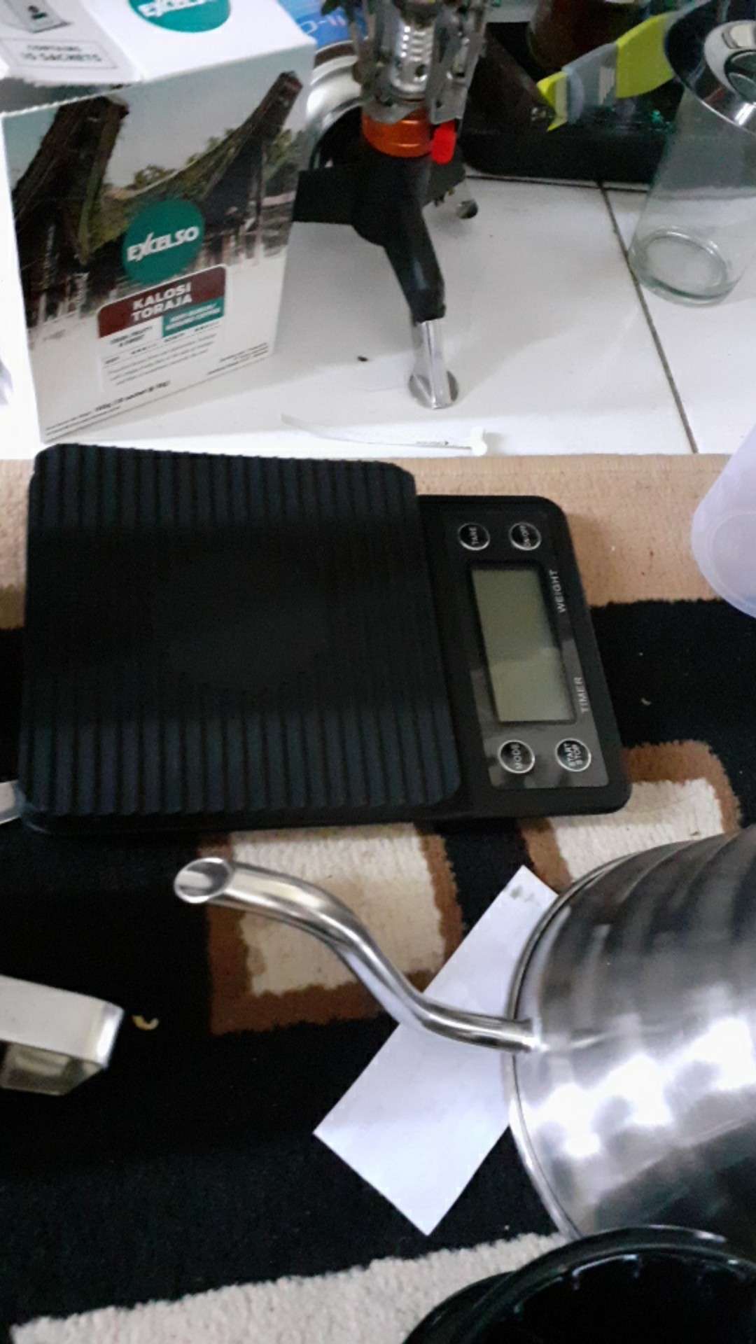 Timbangan Kopi 3 Kg Digital Hitam - Timer Scale 3kg Akurasi 0.1g