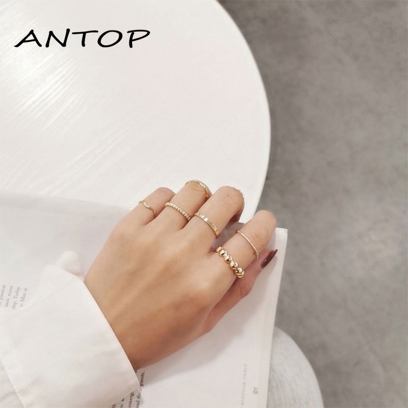 Fashion Korea Kombinasi Terbaru Cincin Sederhana Liar Aksesoris Mode ANTOP