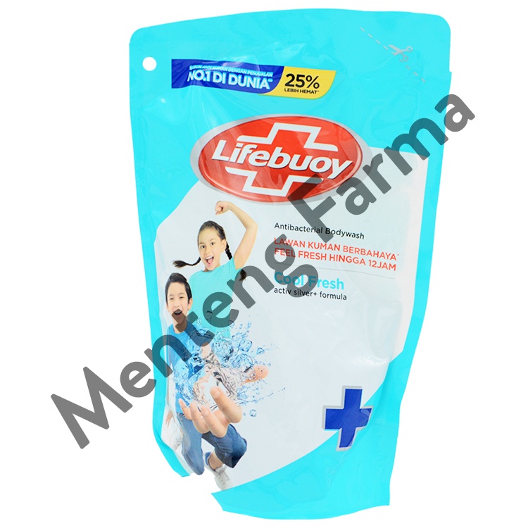 Lifebuoy Sabun Mandi Cair Refill Cool Fresh 400 ML - Sabun Antibakteri ActivSilver dan Menthol