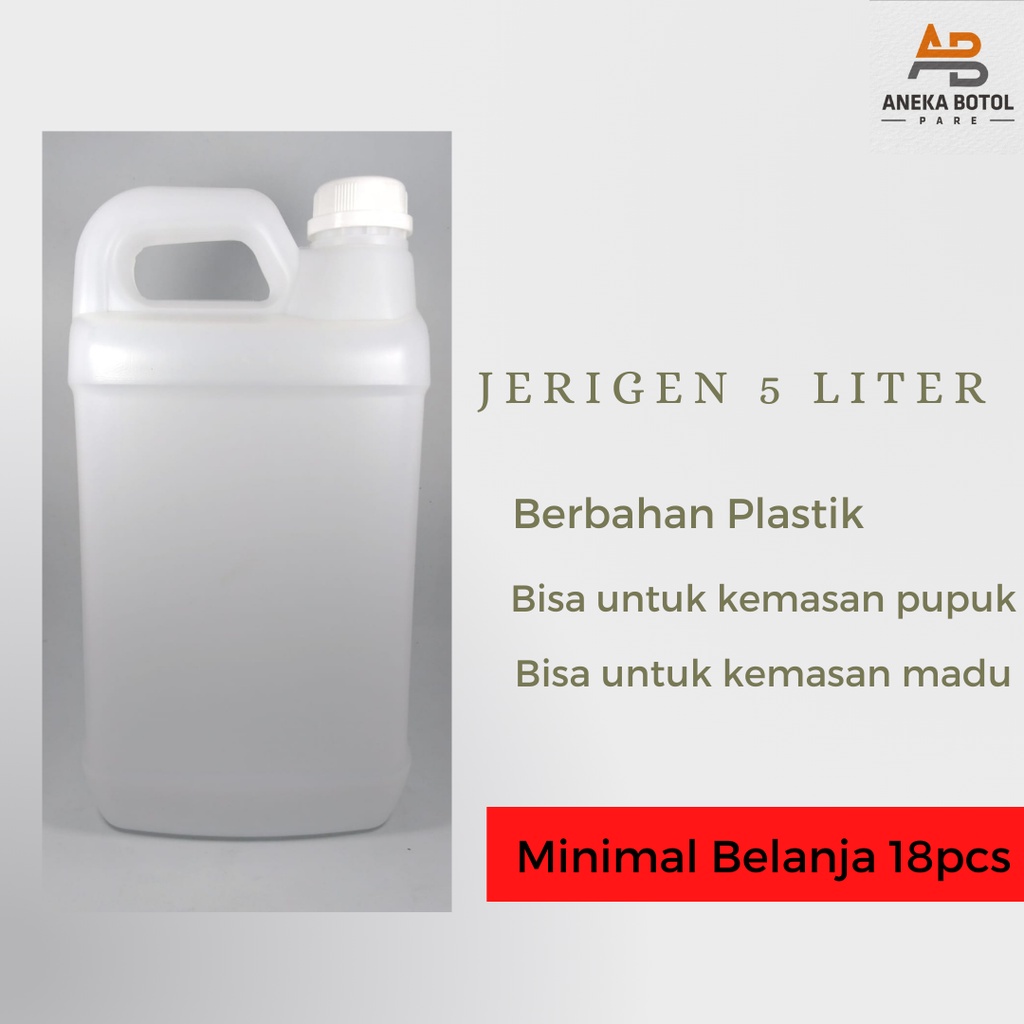 Botol Jerigen 5 liter | Jerigen 5 liter | Jerigen 5 liter Natural | Jerigen Minyak 5 liter