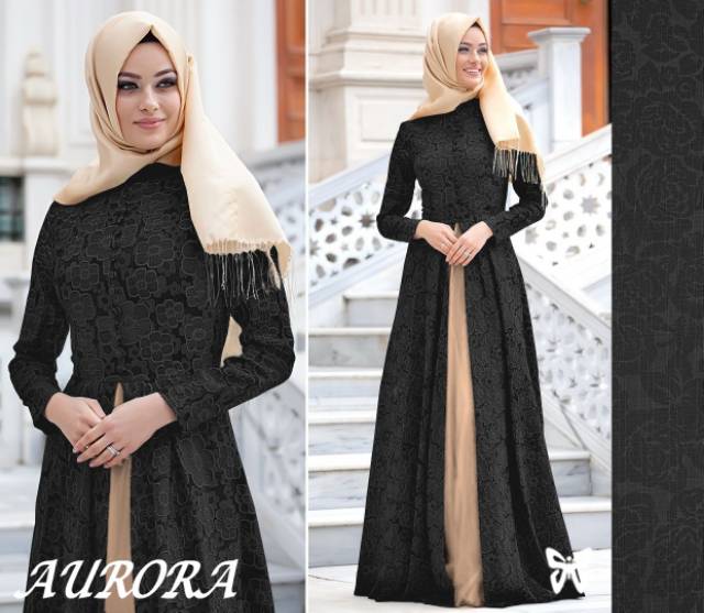 ELDE 5 - SALE Aurora maxi baloteli embosh fariasi depan kancing bungkus rok bawah ada lapisan spandek LD 90CM PANJANG 130CM