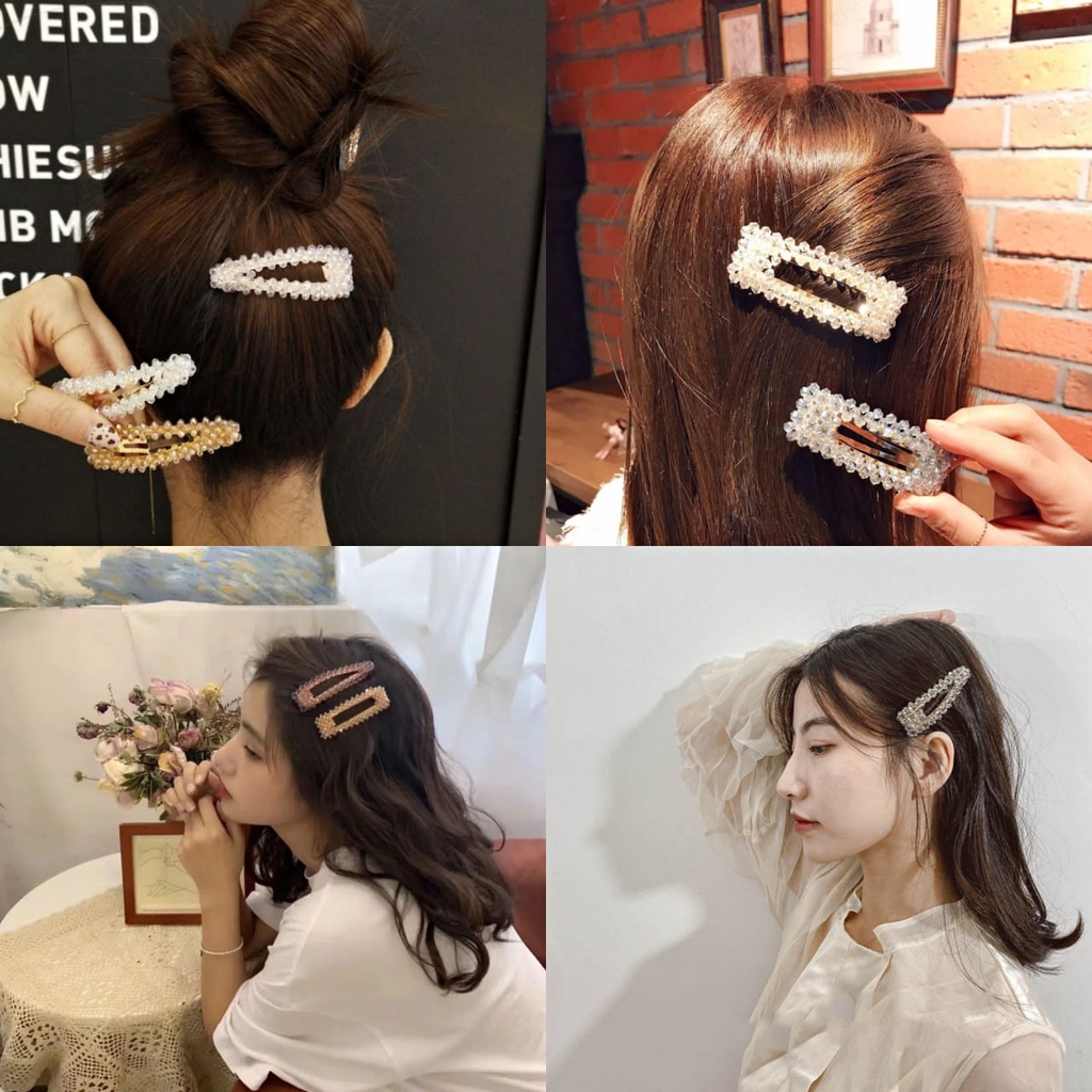 Jepit Rambut korea fashion wanita premium kristal model elegan baru original import 8.5cm