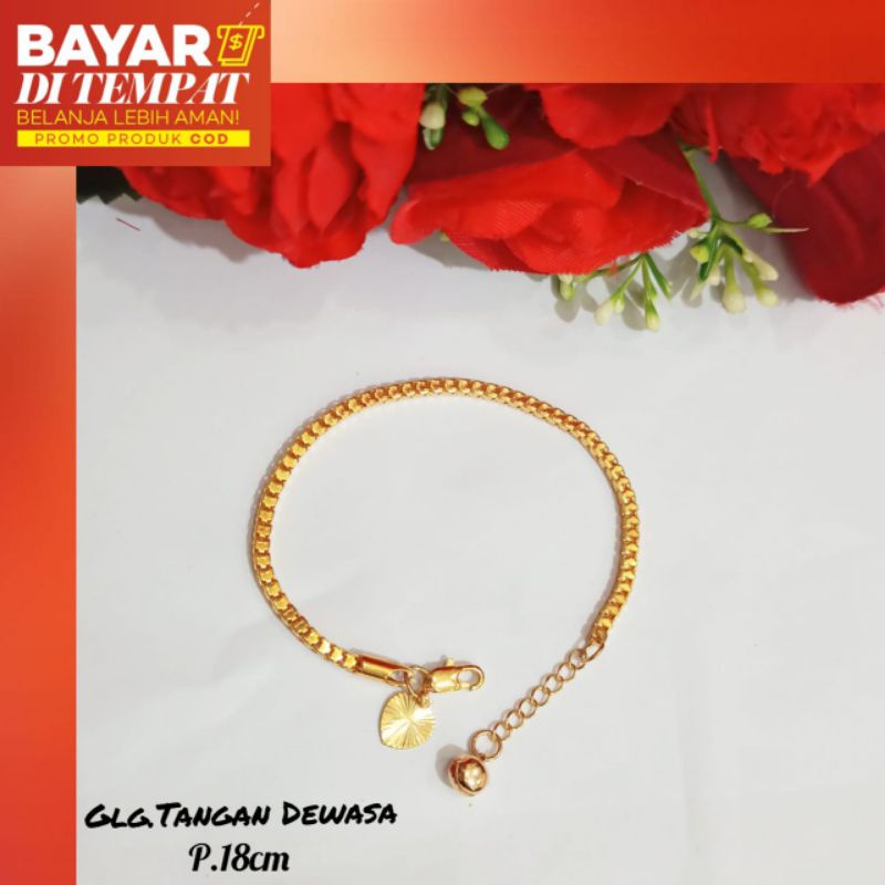 *Gelang kaki &amp; Gelang Tangan* Milano kaca simple pria&amp;wanita Gold,Silver *Anti karat*