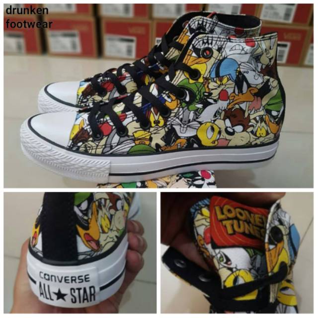 SEPATU CONVERSE ALL STAR LOONEY TUNES FULL PRINT HIGH - ORIGINAL MIRROR - ALLSTAR MADE IN VIETNAM