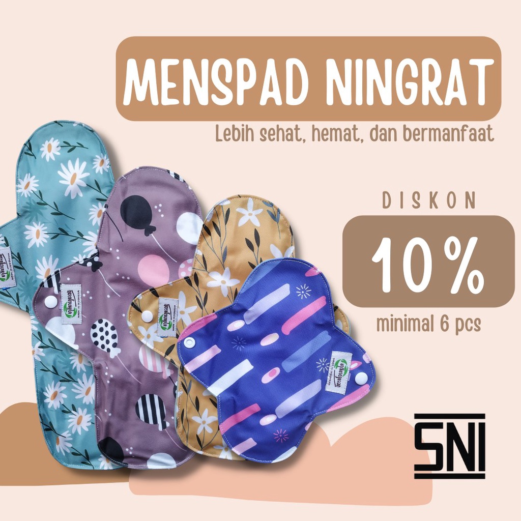 Ningrat Menspad Pembalut kain Cuci Ulang Wanita Menstrual pad SNI