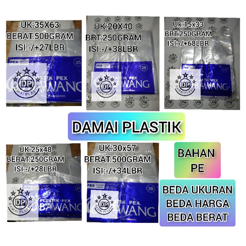 Kantong Plastik Kresek PE PEX Bening Bawang Ukuran 30 35