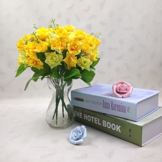 COD BUNGA MAWAR KOREA BUNGA TANGKAI PLASTIK BUNGA ARTIFISIAL BUNGA PAJANGAN BUNGA HIASAN BT9010-2