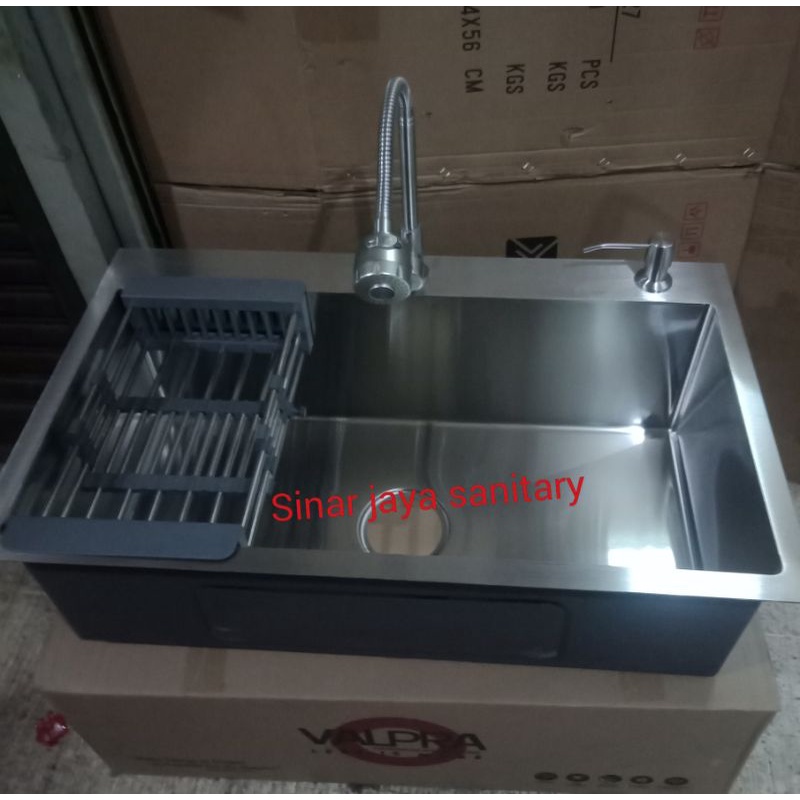 Paket kitchen sink 7545 stainless sus 304 / Paket sink 1 lobang 7545 stainless