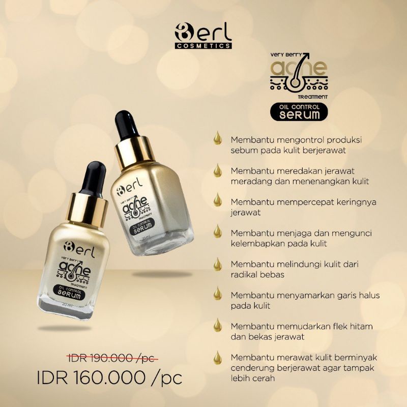 Berl Acne Serum Oil Control / Acne Serum Berl / Serum Jerawat / Skincare Jerawat / Obat Jerawat