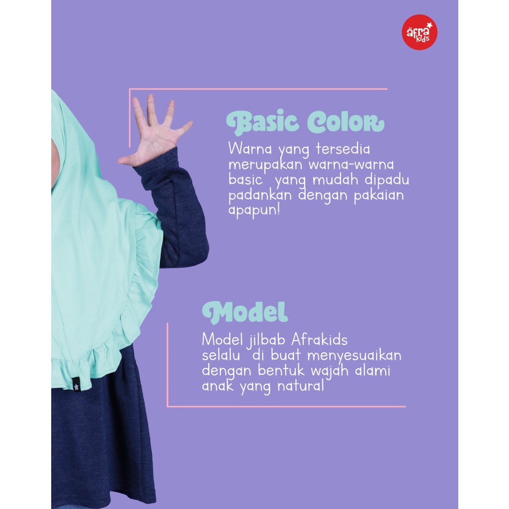 JILBAB AFRAKIDS RUFFLE JR001 JR002 JR003 JR004 JR005 JR006 JR007 JR008 JR009 SIZE S, M, L, XL &amp; XXL