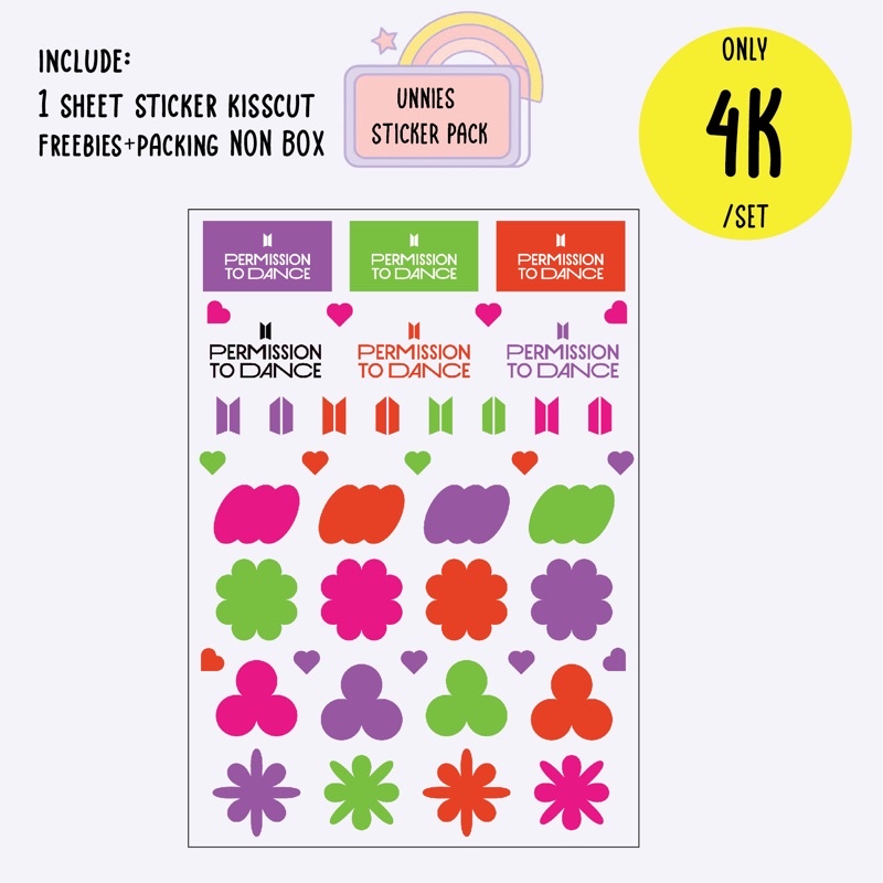 

STICKER MOTIF PTD BTS KISSCUT