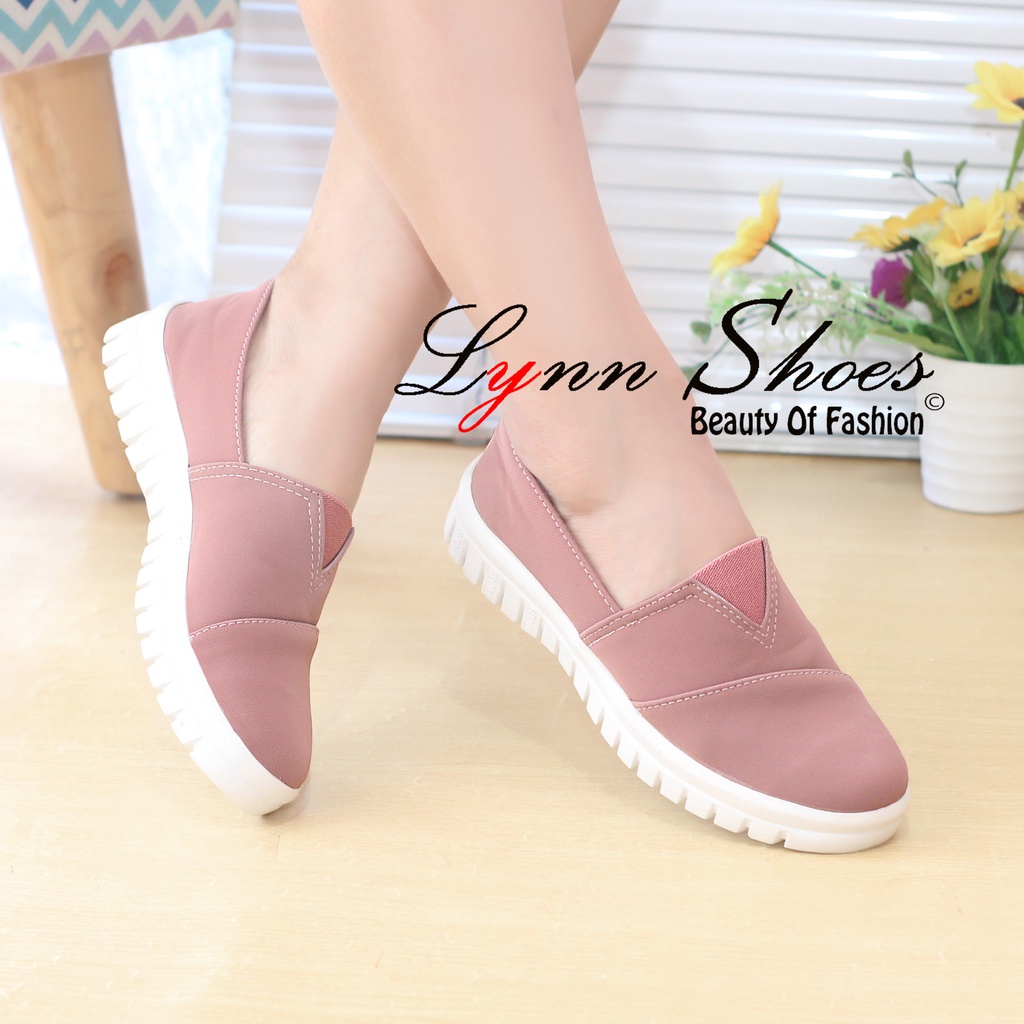 Lynn Sepatu Slip On Wanita K16U - Coklat / Hitam / Pink