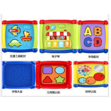 Mainan Edukasi Anak Bayi Music Piano dan Puzzle Fancy Cube Shape Sorting Box 2 in