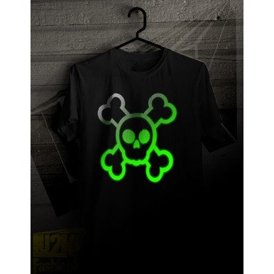 CROSS SKULL  GLOW IN THE DARK   L2K 16