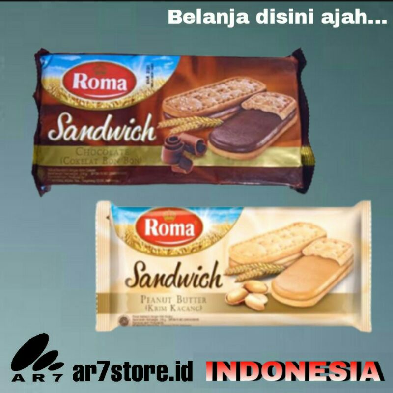 

SANDWICH Roma biskuit 216gr Coklat/Kacang