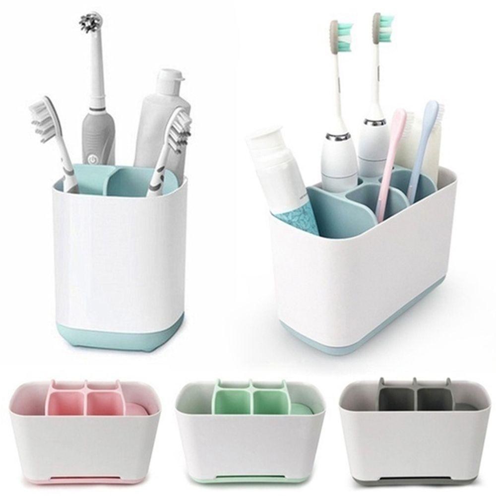 Solighter Tempat Sikat Gigi Tempat Brush Makeup Rumah Tangga Tempat Pasta Gigi Multifungsi