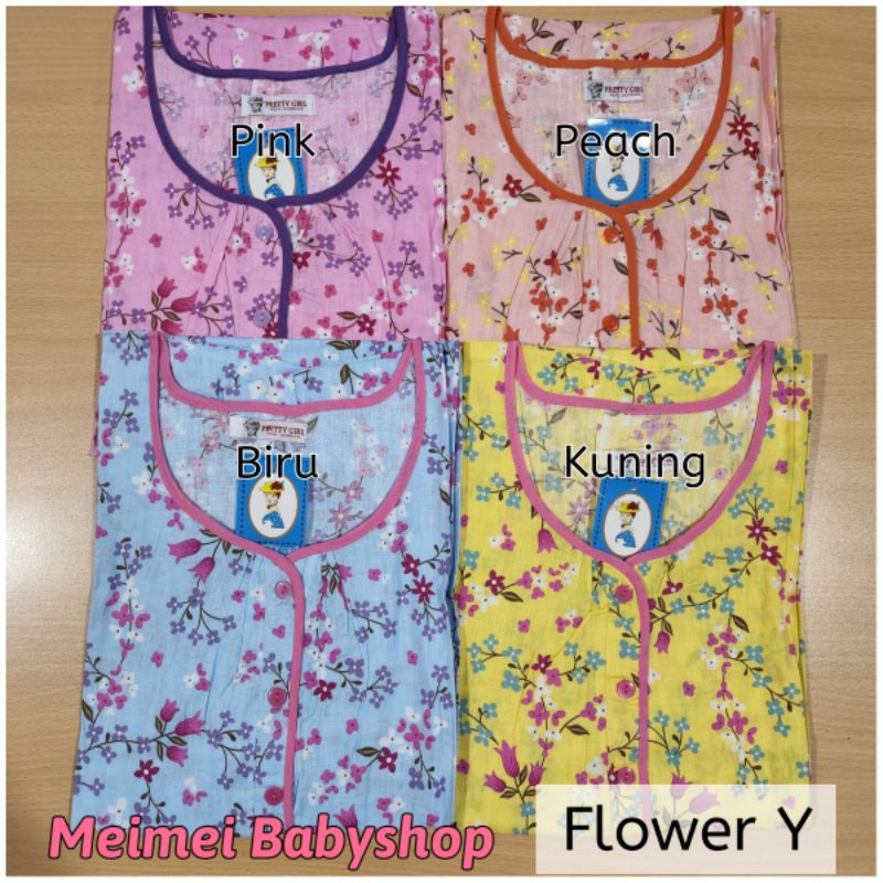 Daster Katun Pretty Girl / Daster Busui Bumil / Baju Tidur Wanita / Daster Jumbo Resleting / Kancing-7
