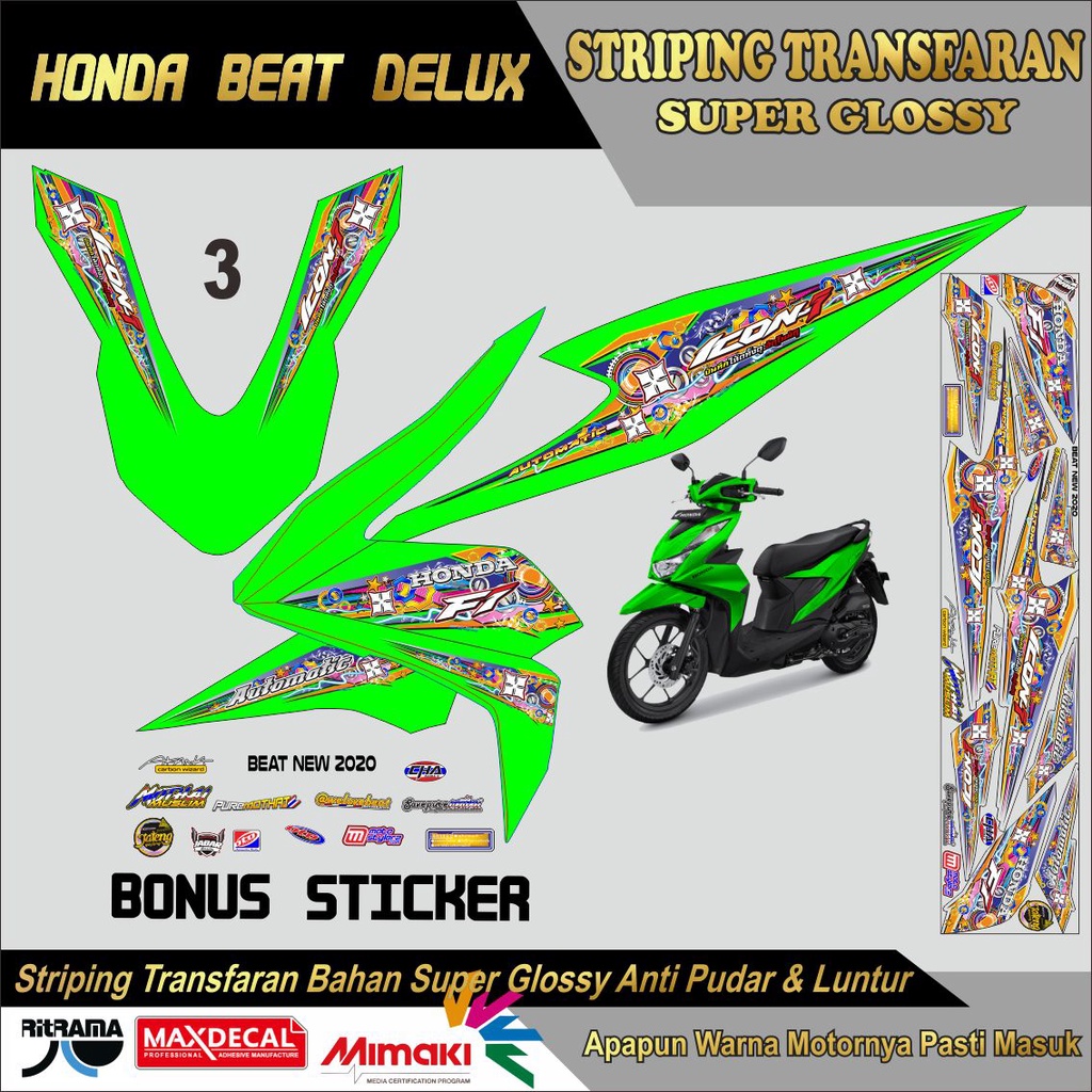 STRIPING TRANSPARAN UV GLOSY BEAT DELUK LIS BODI TRANSPRAN UV GLOSY BEAT DELUK