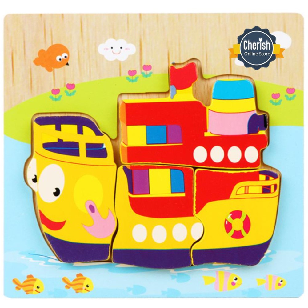 Mainan Edukatif Murah Pazel Puzzle Kayu Seri Kendaraan - PK-007