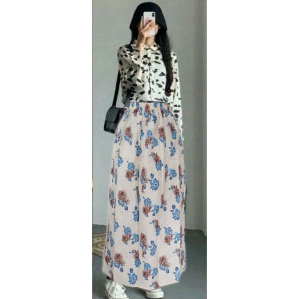IZANY Rok Wolfis Panjang Banyak Motif-CHRISANT WHITE