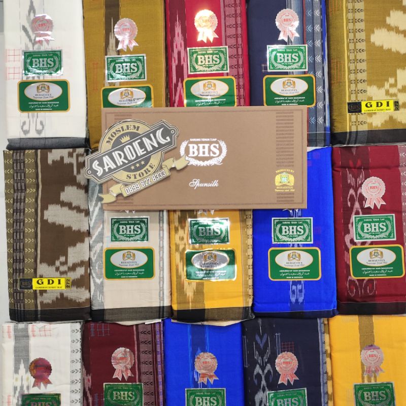 Sarung Tenun BHS Full Sutra 210 Spunsilk Gold GDI Gambiran Dobby Ikat