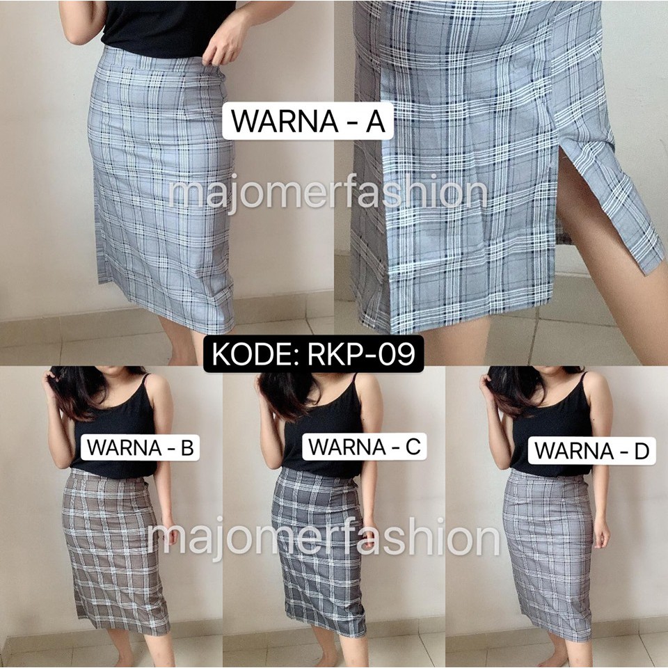 MAJOMER ® | NINESKIRT ROK KOREA PLAID MINI SKIRT ROK WANITA / ROK KOTAK / ROK TARTAN-1