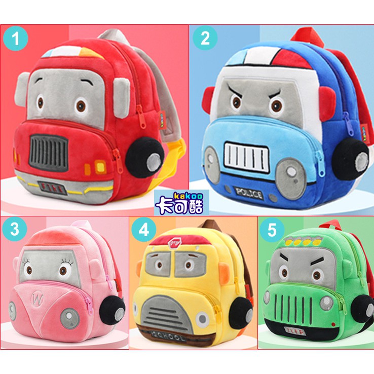 Little Bag Backpack Tas Anak Sekolah Police Car Bus Tayo Cute