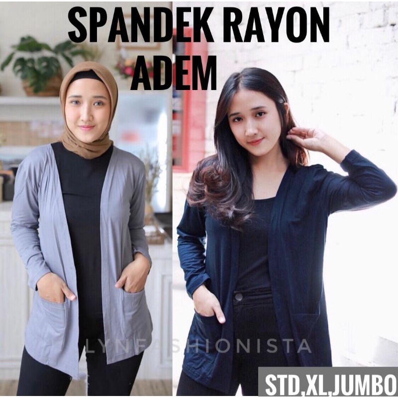 (3SIZE)KARDIGAN WANITA KAOS SPANDEK RAYON ADEM LEMBUT GRADE A PREMIUM/118