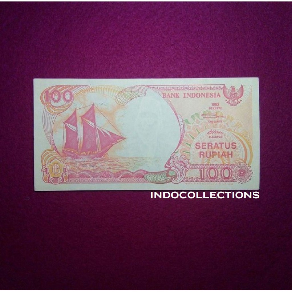 Uang Kuno Uang Lama ASLI 100 Rupiah Pinisi 1992 untuk Mahar/koleksi