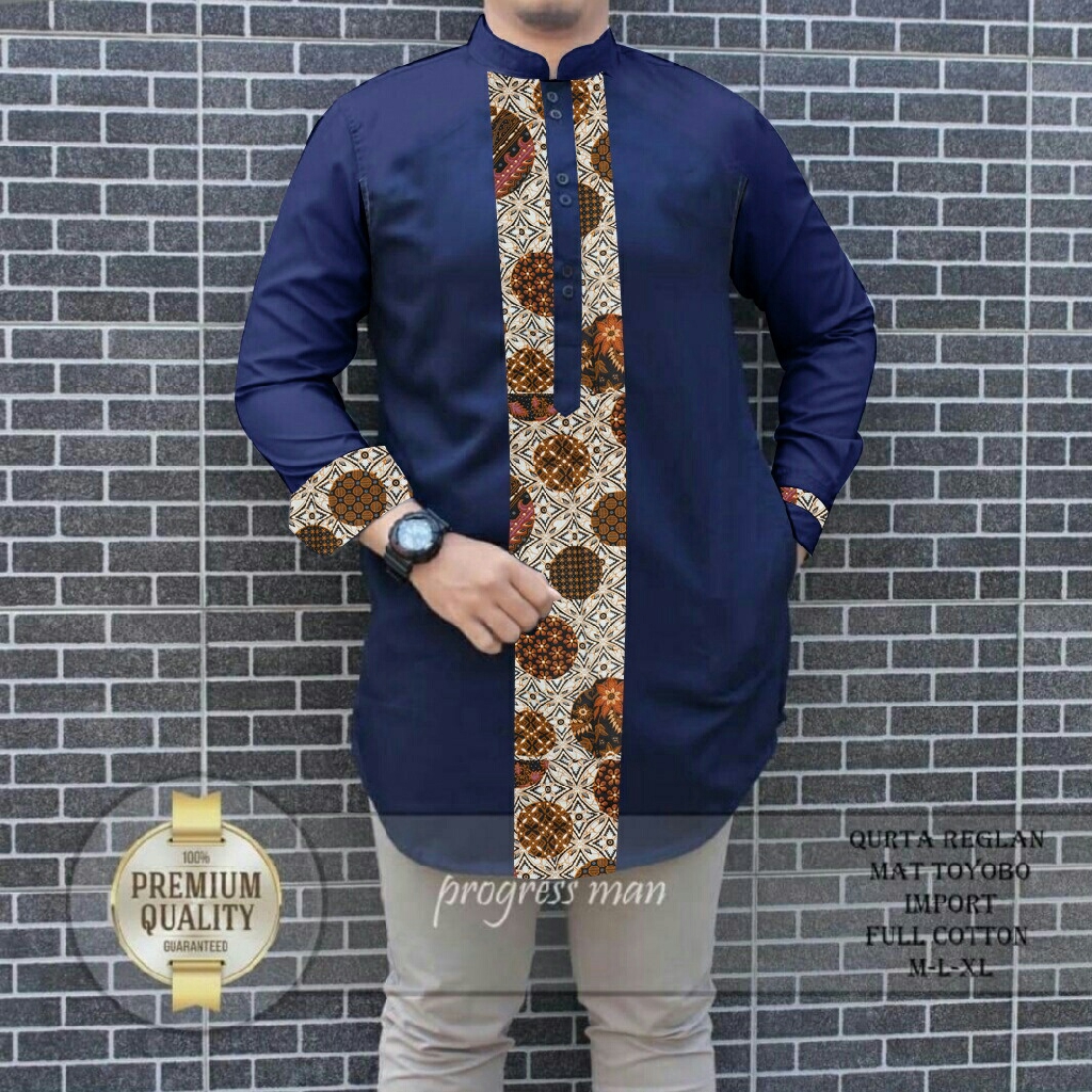 Baju Muslim Koko Amana kombi Batik