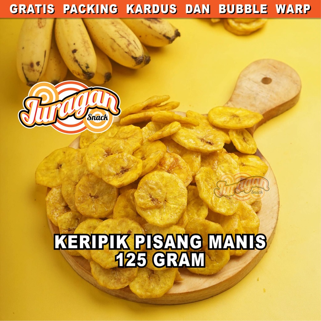 KERIPIK PISANG MANIS 125 gram snack kiloan makanan ringan jajanan cemilan camilan manis murah