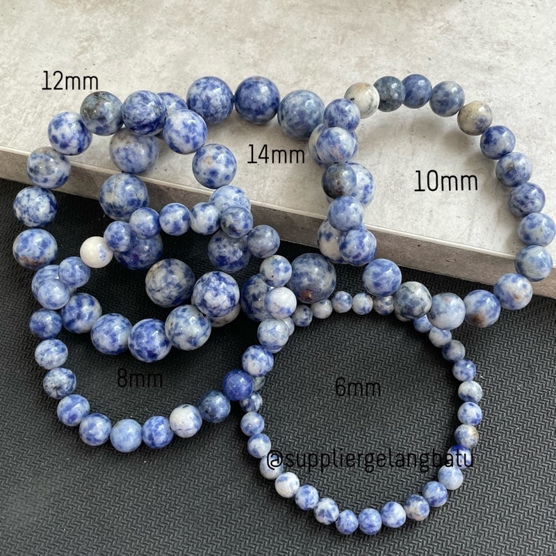 GELANG BATU SODALITE UKURAN 6-14MM