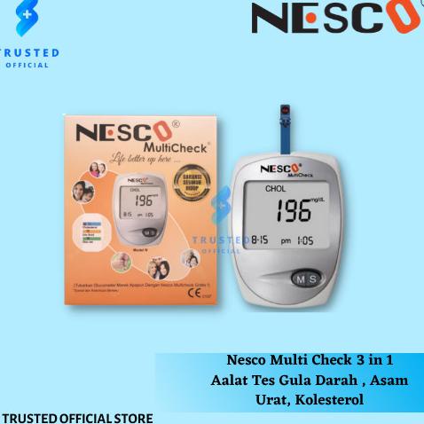 Jual Multi Check Nesco 3 In 1 Alat Tes Gula Darah / Kolesterol / Asam