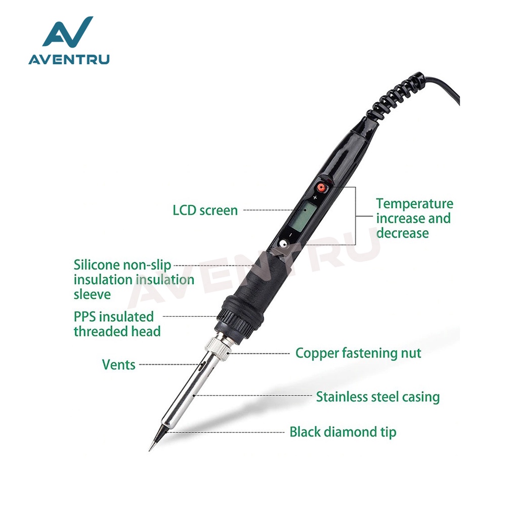 Solder Listrik 80W Dengan Temperatur Suhu dan Layar LCD Digital