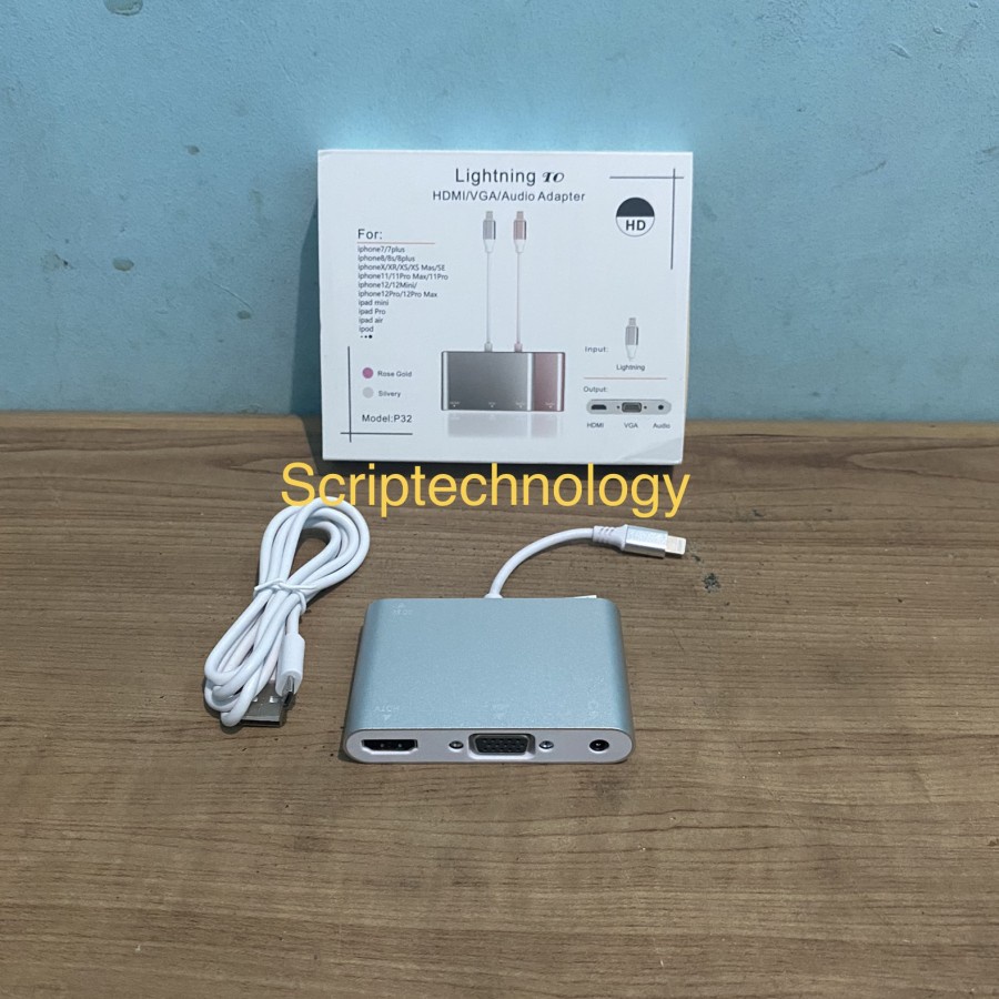 Converter Lightning To HDMI VGA Audio Iphone To HDMI VGA Adapter