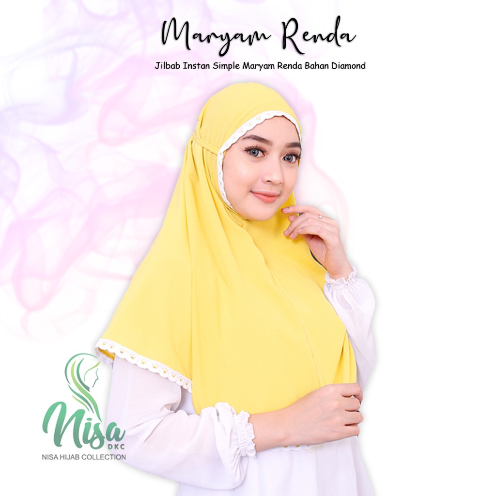 Jilbab Instant Renda Bergo Maryam Siria Tali Diamond