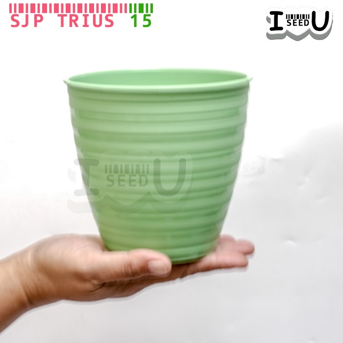 Pot Bunga Pirus Warna Raja Lebah 14cm Motif Tawon - SJP