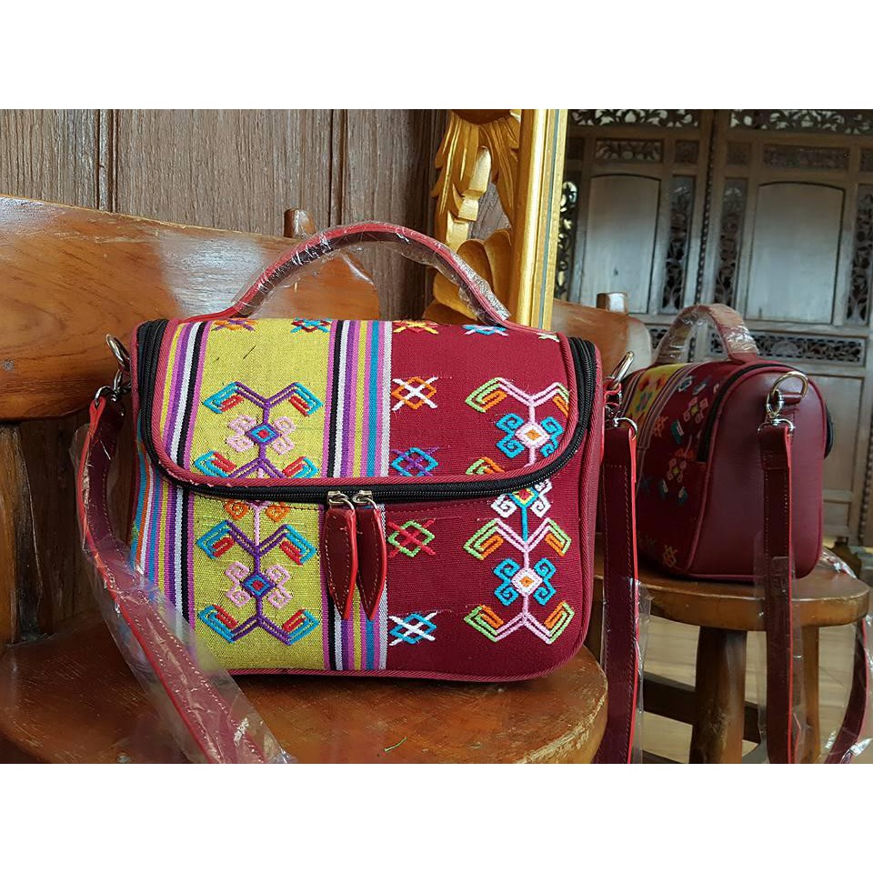 TAS WANITA TENUN ETNIK TENUN DIKOMBINASI KULIT / SAIKI C5351