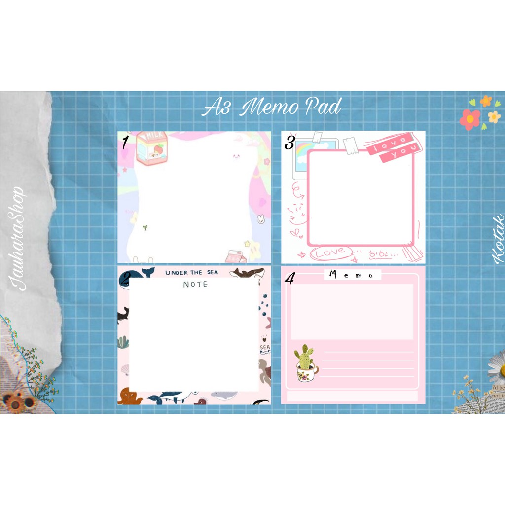 

Memo Pad Stiker Pink 3 Murah