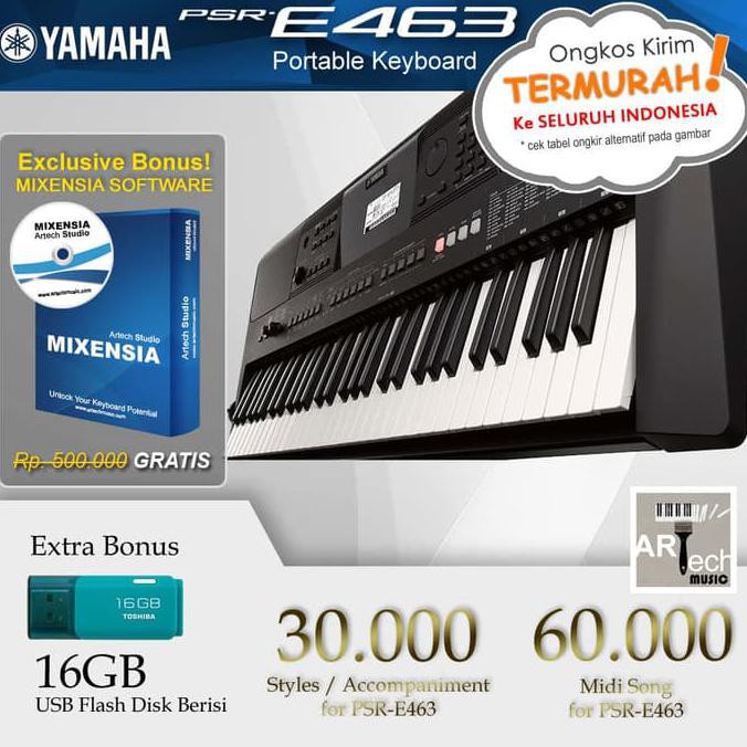 Terlaris  PSR E463 / PSRE463 / PSR E 463 Garansi Yamaha - Keyboard penerus e453 Sale