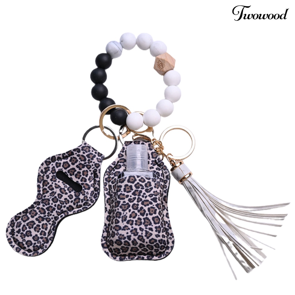 4pcs / Set Gelang Gantungan Kunci Manik-Manik Botol Lipstik Rumbai Bahan Silikon Tahan Air Untuk Pantai