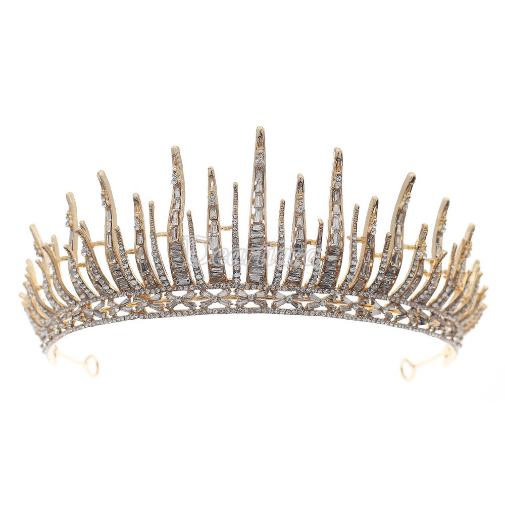 Bridal Hair Accessories Retro Queen Crown Alloy Rhinestone Crown Tiara