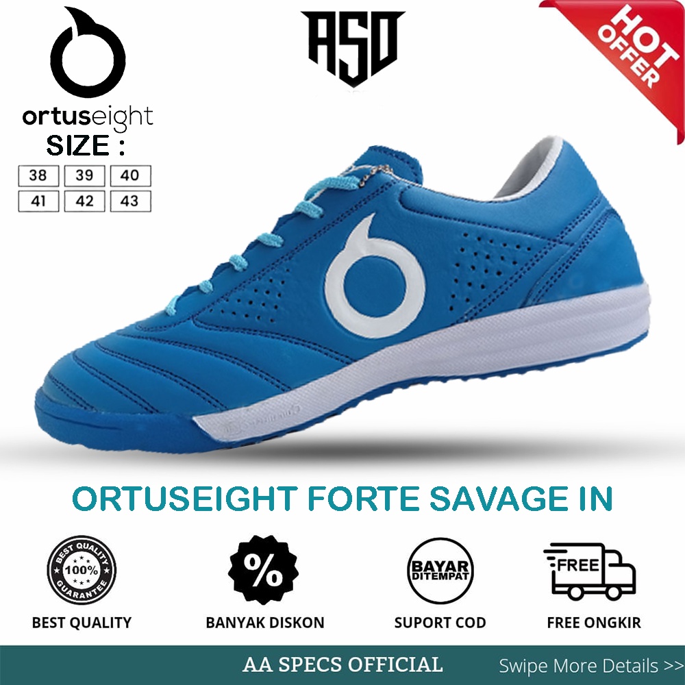 Sepatu Futsal Ortuseight Forte Savage In Luminare Ortus Putsal Warna Biru Koponen Original Ukuran 39