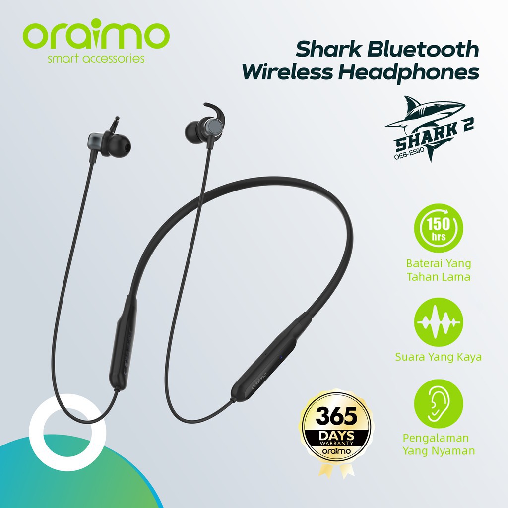 Headset Bluetooth Oraimo | Wireless Earphone | Handsfree Nirkabel IOS/Android OEB-E59D | Ori Oraimo