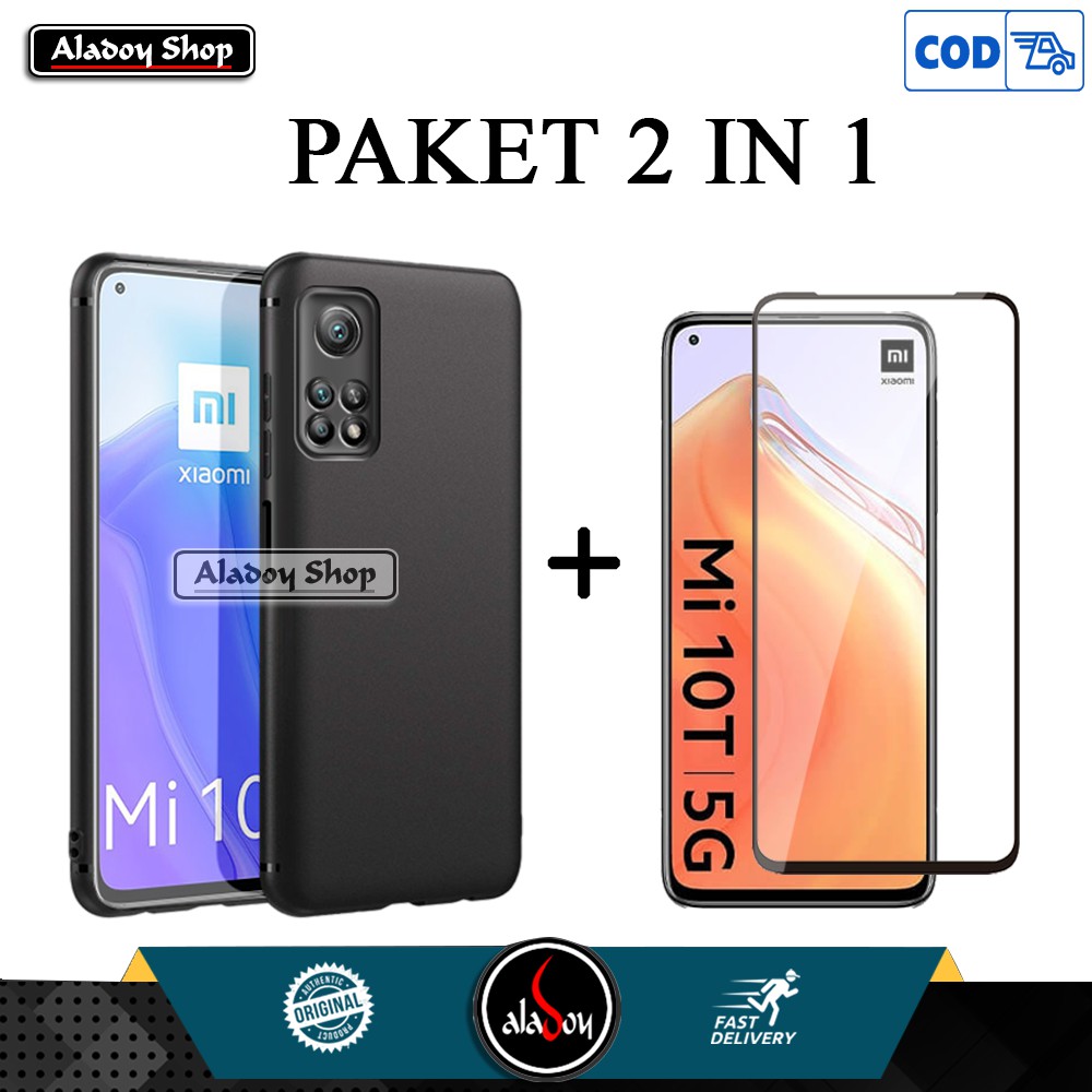 Case Xiaomi Mi 10T Ultra Slim Mattre Premium Softcase + Tempered Glass Full Layar